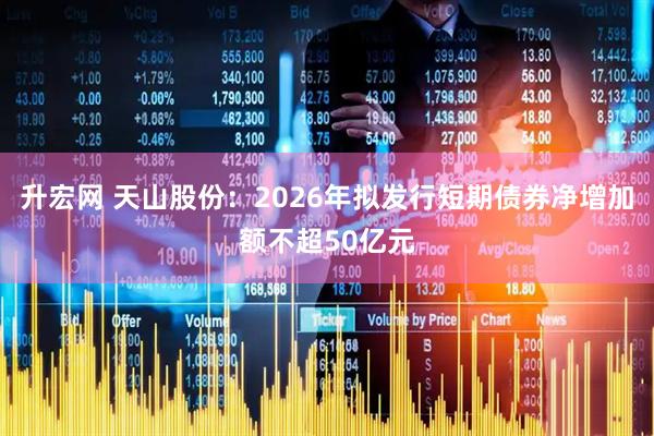 升宏网 天山股份:2026年拟发行短期债券净增加额不超50亿元
